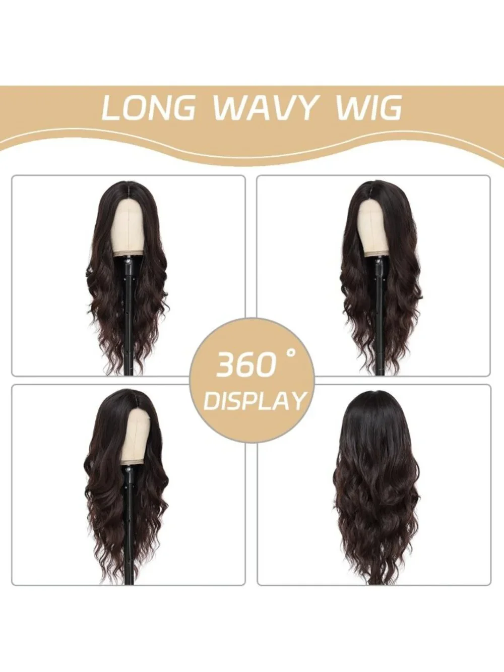 Long Wavy Dark Brown Wig 26